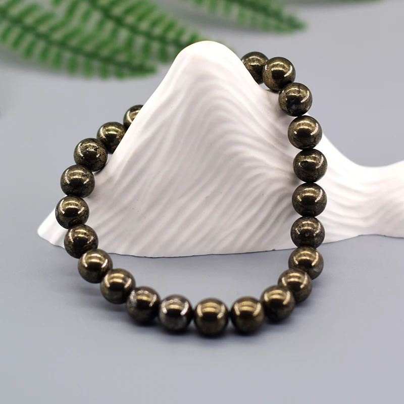 Original Natural Pyrite Energy Beads Bracelets Men Women Natural Hematite Bracelets Slimming Health Care Exquisite Jewelry Gift