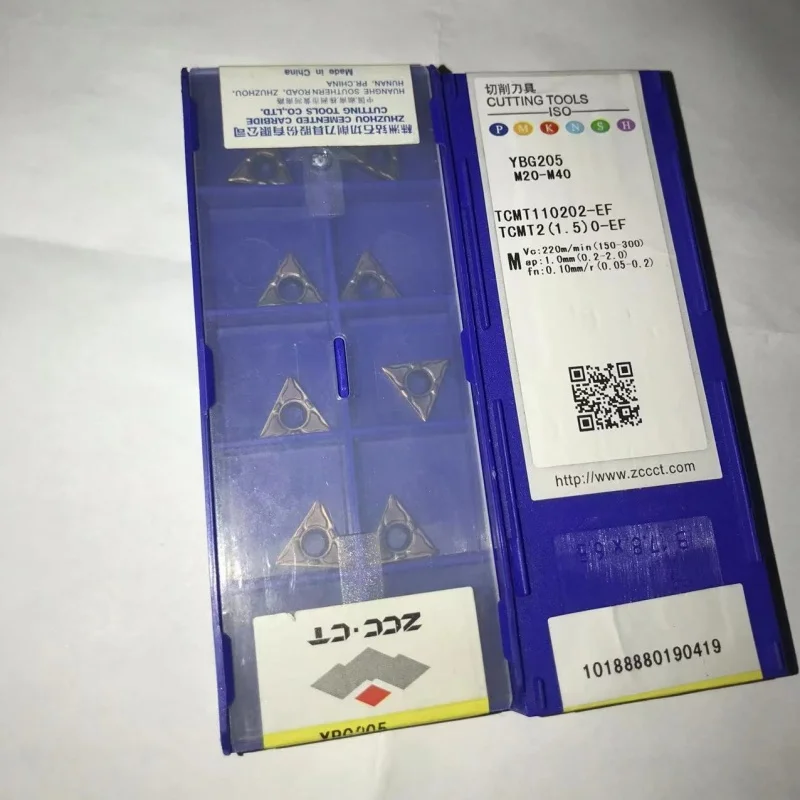 

TCMT110202-EF YBG202 /TCMT110204-EF YBG202 /TCMT110202-EF YBG205 /TCMT110204-EF YBG205 CNC turning blade carbide inserts 10Pcs