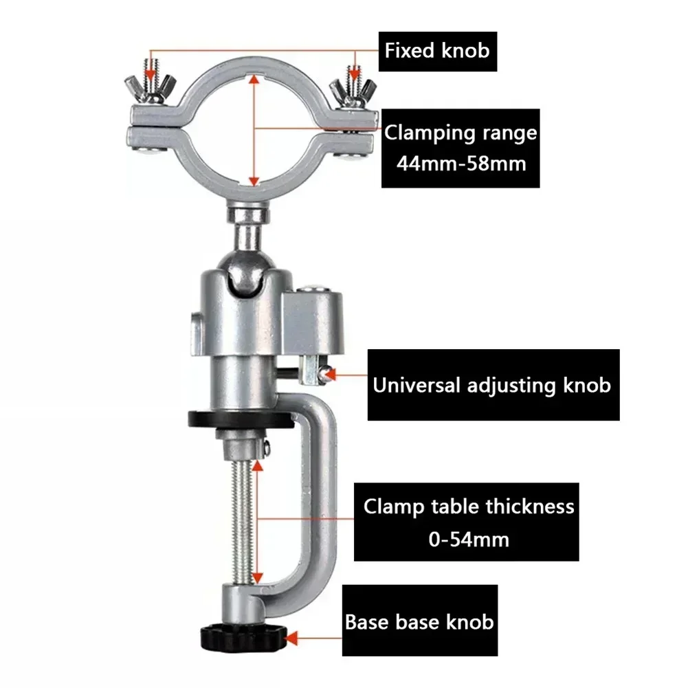 360 Degree Rotating Table Vise Bracket Multifunctional Aluminium Alloy Swivel Bench Clamp Electric Drill Stand Rotating Tool