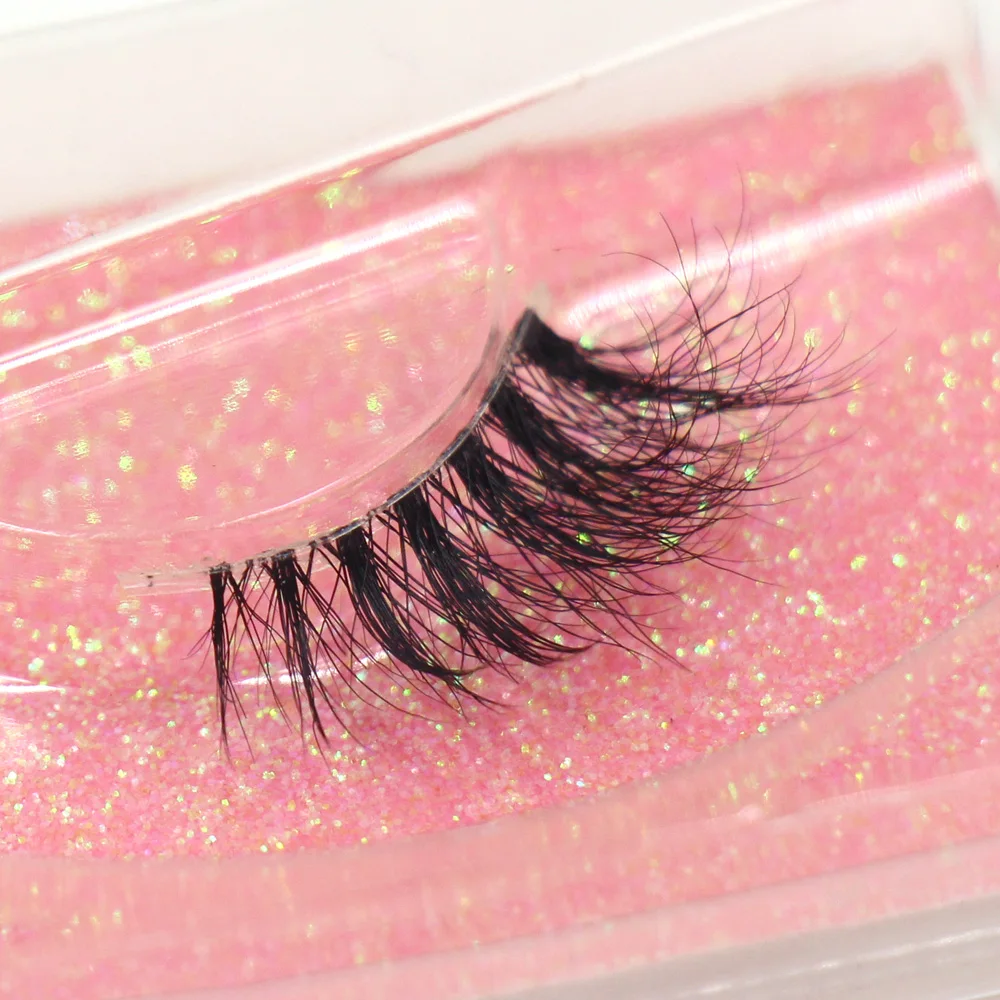 Half Eey Lashes Invisible band Mink Eyelashes Natural Wispy Transparent Stalk Full Strip Lashes Fluffy Soft Half Lashes Makeup