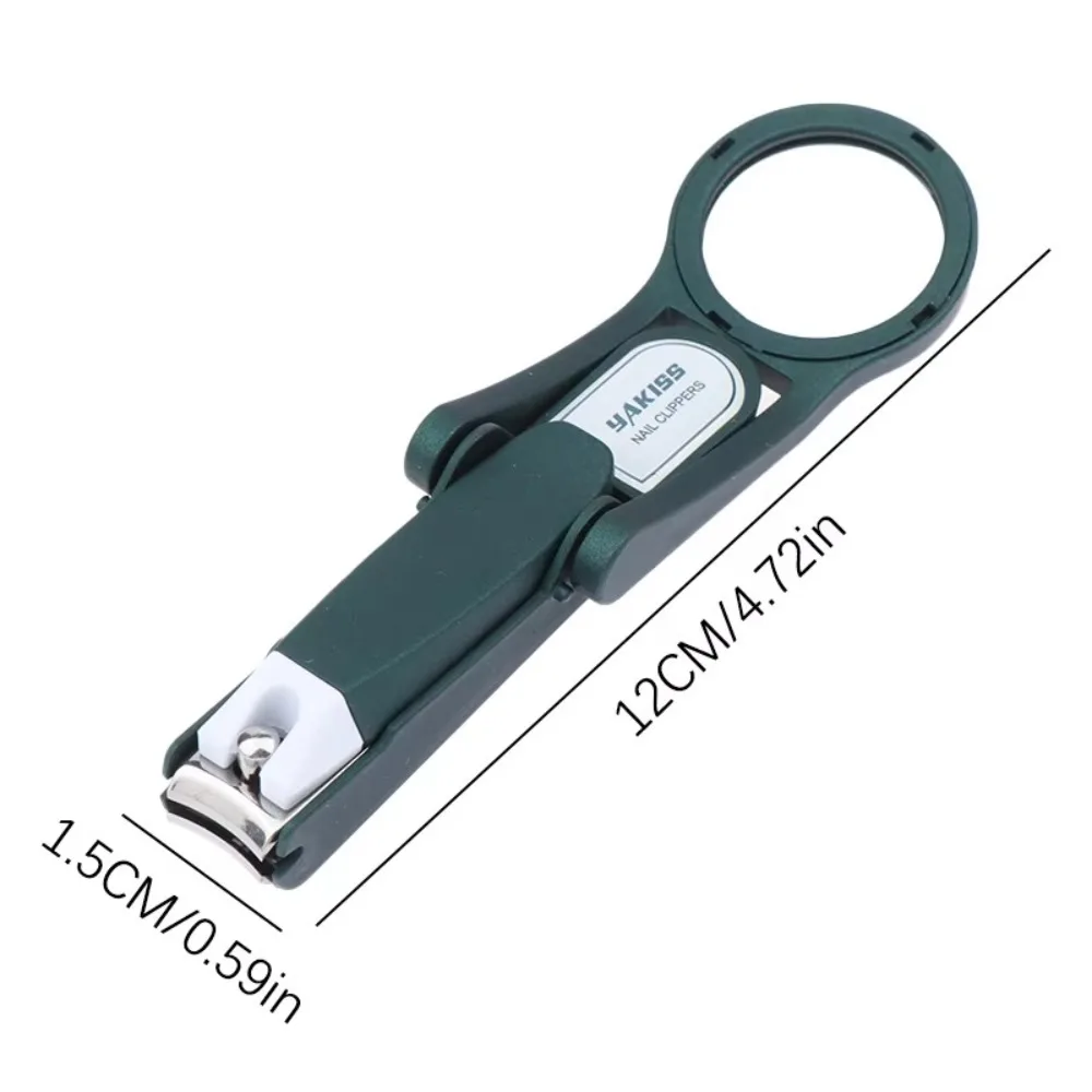 Anti-splash Ouderen Praktische nagelknipper met vergrootglas Multifunctionele roestvrijstalen nagelknipper