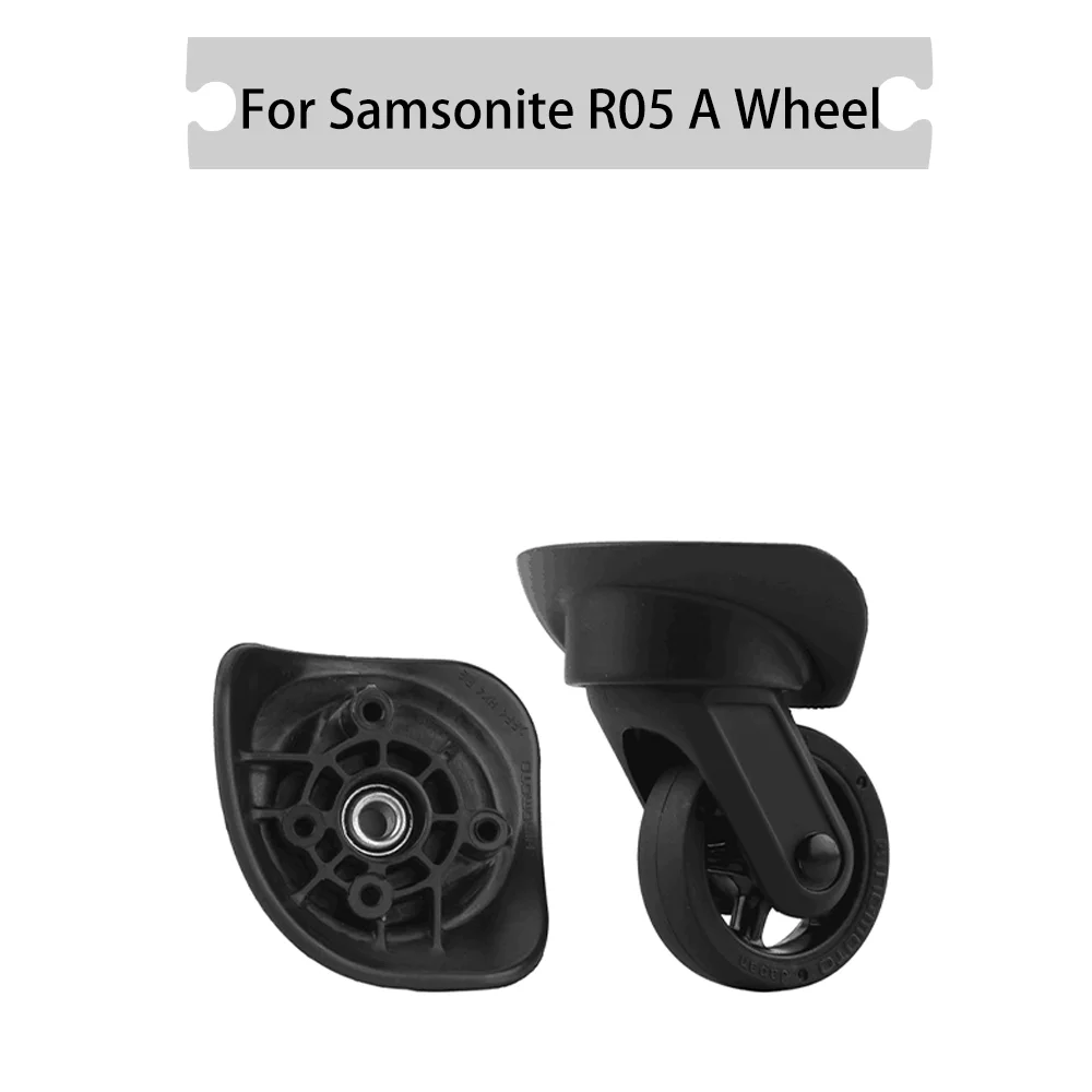 For Samsonite R05 A/B Universal Wheel Black Replacement Suitcase Rotating Shock Absorbing Silent Smooth Wheel Accessories