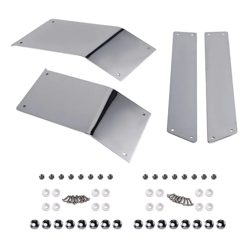 NEW HOT In Stock-Chrome Saddlebag Kick Plates+ Side Cover Scuff Plate With Screw Kit For Honda For GL1500A GL1500SE 1500 Goldwin view 5