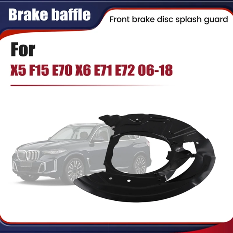 1Pair Front Brake Disc Splash Panels 34116857977 34116857978 For BMW X5 X6 E70 E71 2007-2019 Brake Dust Shield Guard Kit