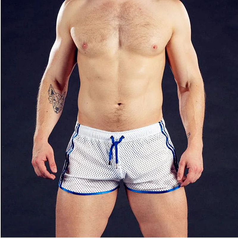 Novidade ginásio dos homens esporte correndo shorts de secagem rápida grade treino calças curtas ginásio wear masculino futebol tênis treinamento praia calções de natação