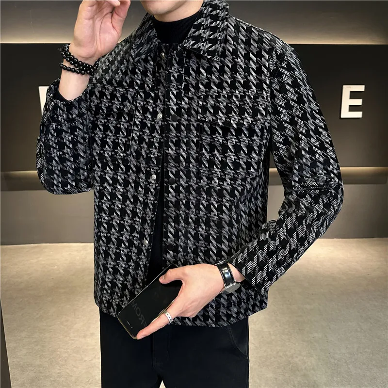 

Brand Clothing Men Spring High Quality Striped Jackets/Male Slim Fit Lapel Casual Jackets Clothing Casual Streetwear Top 3XL-M