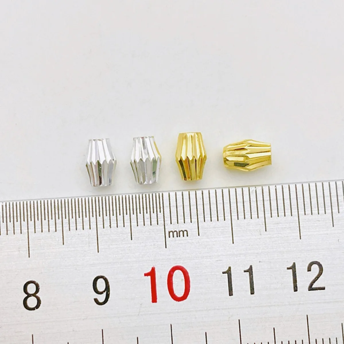 14K Gold Plated Color Retention Cut Rice Beads Faceted Diamond Spacer Beads DIY Bracelet Necklace Jewelry Making Supplies