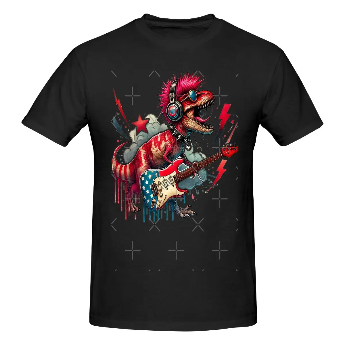 

Funny Punk Music T Rex Punk Music Men's T-shirt Printed Tops are loose and slim fit Women's T-shirts