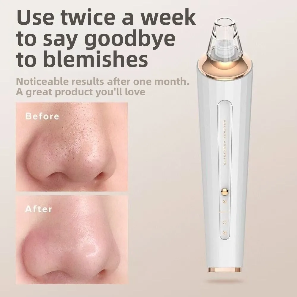 เครื่องทำความสะอาดรูขุมขนไฟฟ้าแบบปรับได้ ชาร์จซ้ำได้ ไม่ทำลายรูขุมขน กำจัดสิวเสี้ยนด้วยระบบดูดไฟฟ้า ทำความสะอาดผิวหน้า