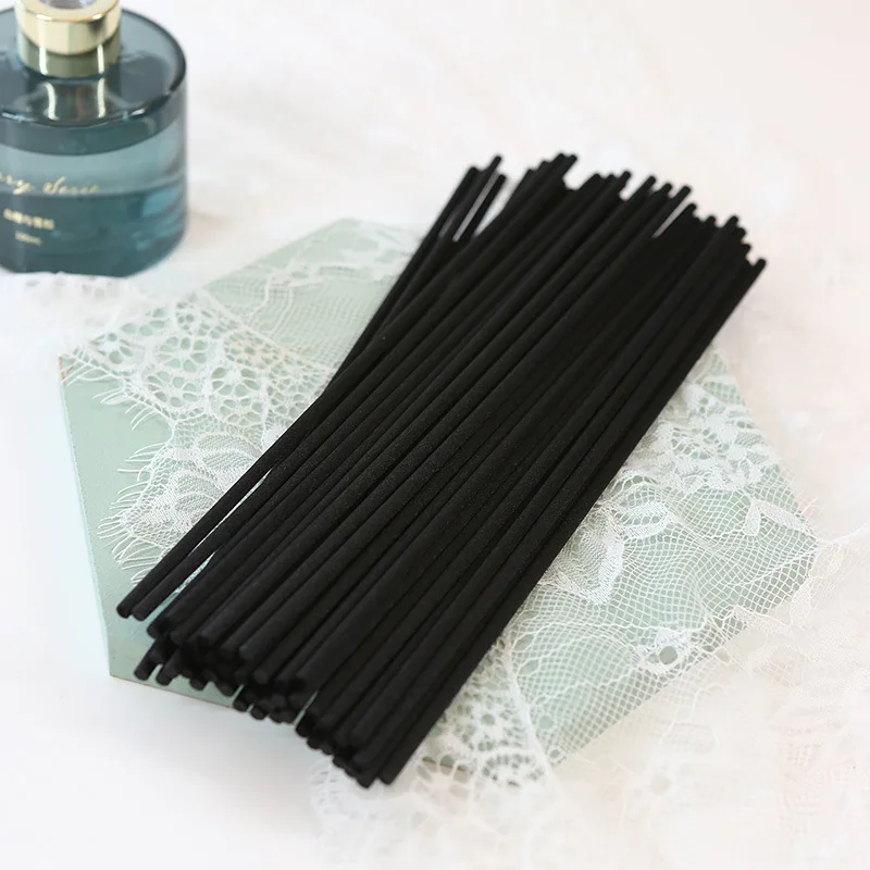 L19CM X Dia3/4/5MM Premium Black Eco Friendly Reed Diffuser Sticks, White Rattan Fiber Diffuser Sticks for Air Freshener