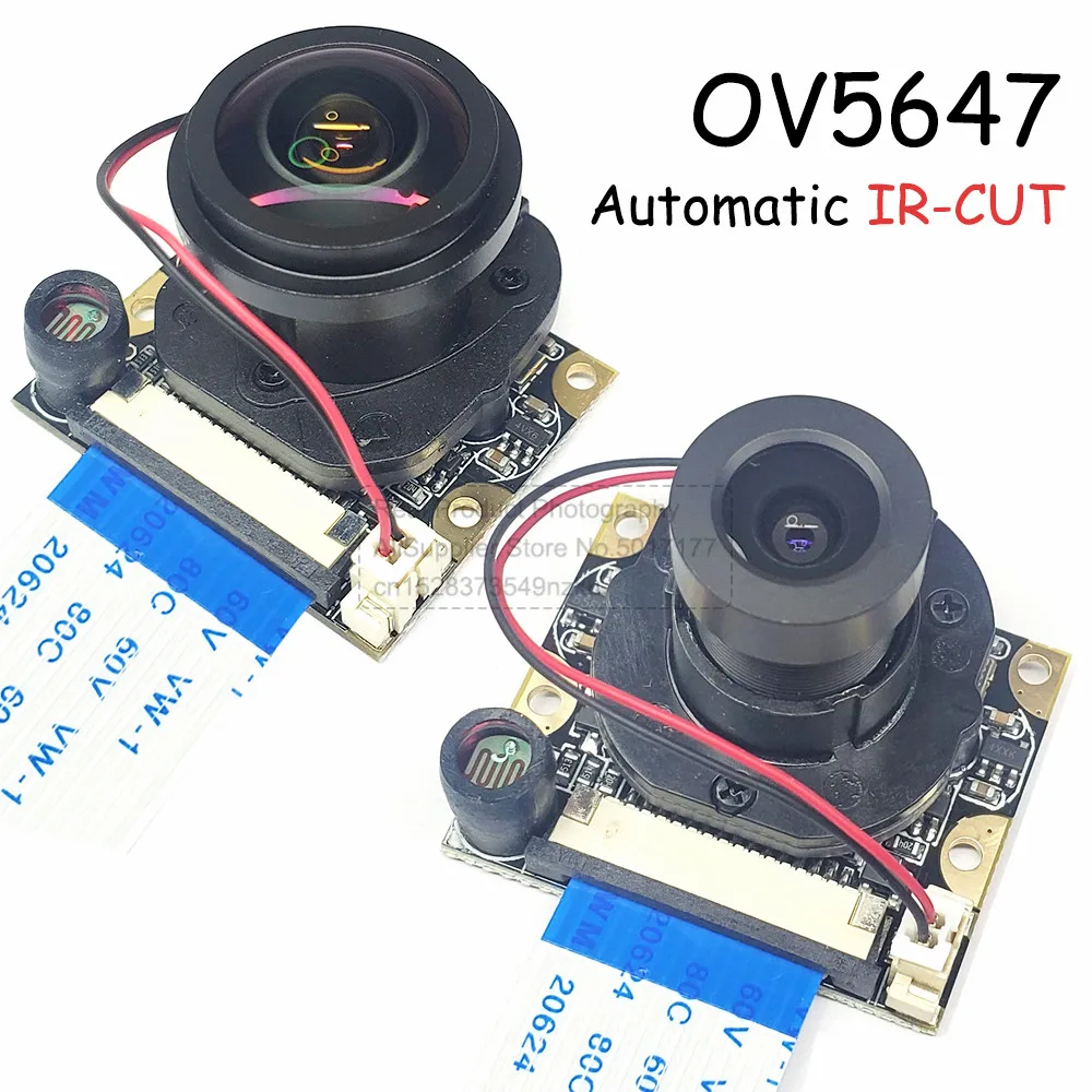 OV5647 Camera for Raspberry PI 4B 3B+ B Type Large Lens 75 175 Degree Night Vision Automatic Switching IR-CUT HD 5MP 1080P