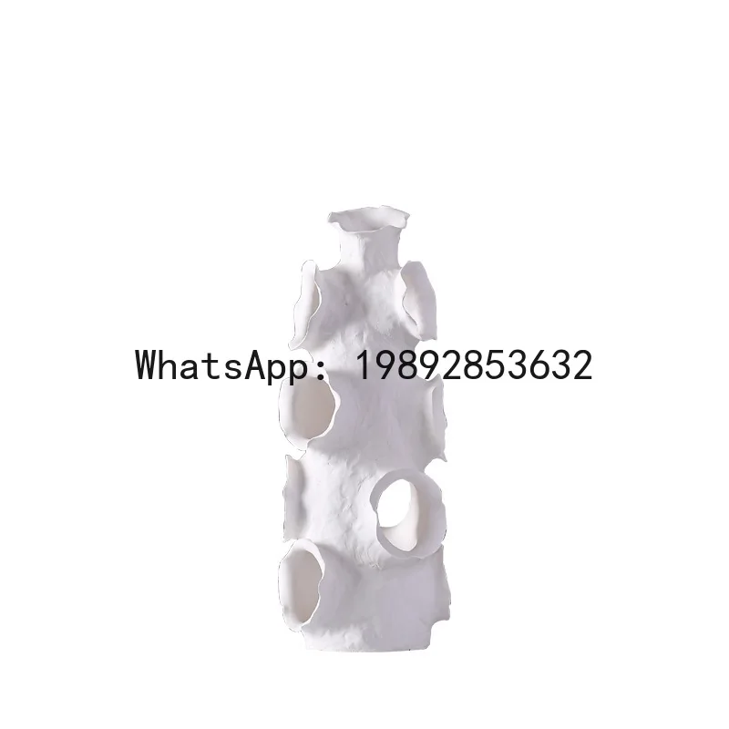 Ceramic Crafts Flower Vase Stereoscopic Embracing Stripes Flower Arrangement Accessories Home Decoration Accessories