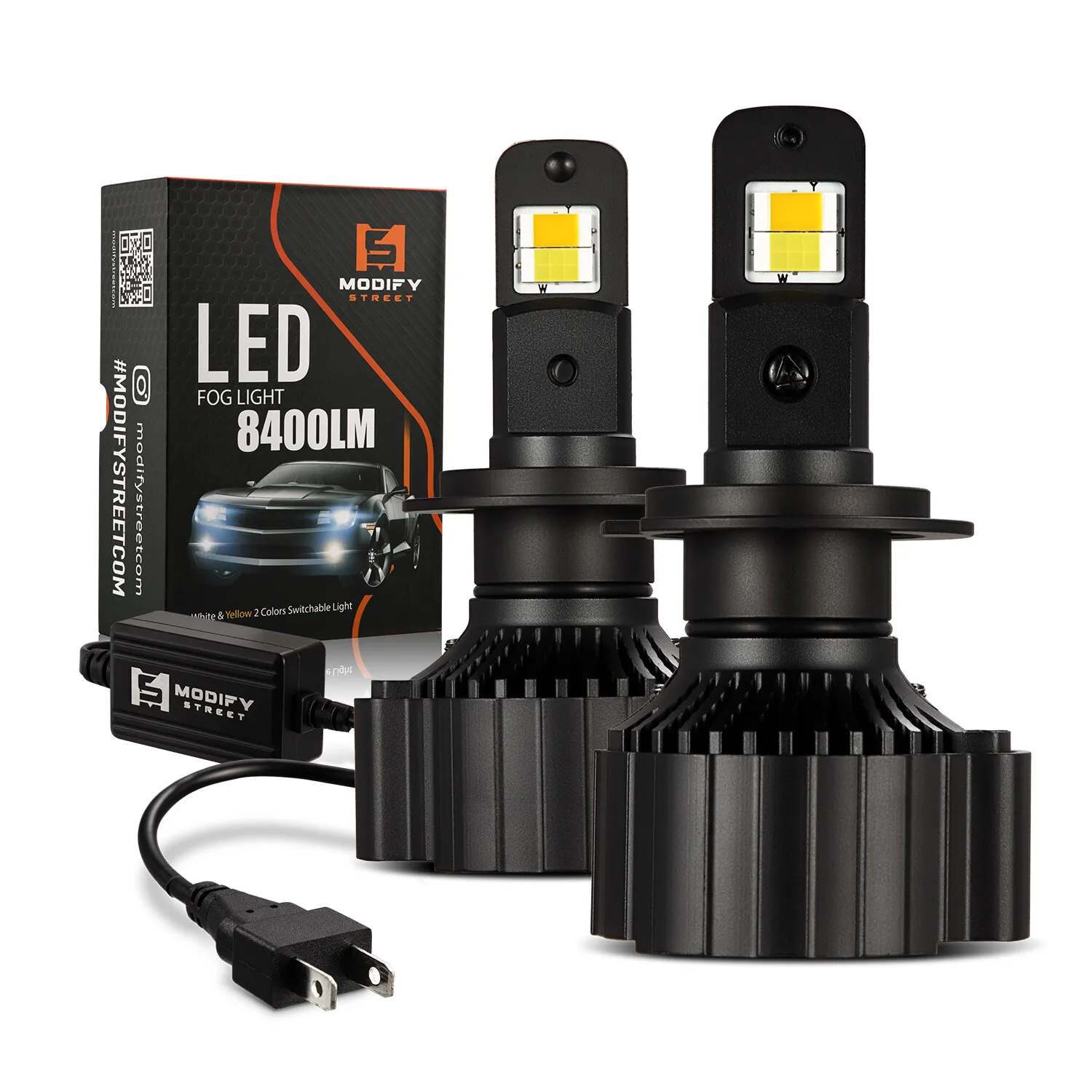 H7 LED Headlight Fog Light Dual Color Bulbs