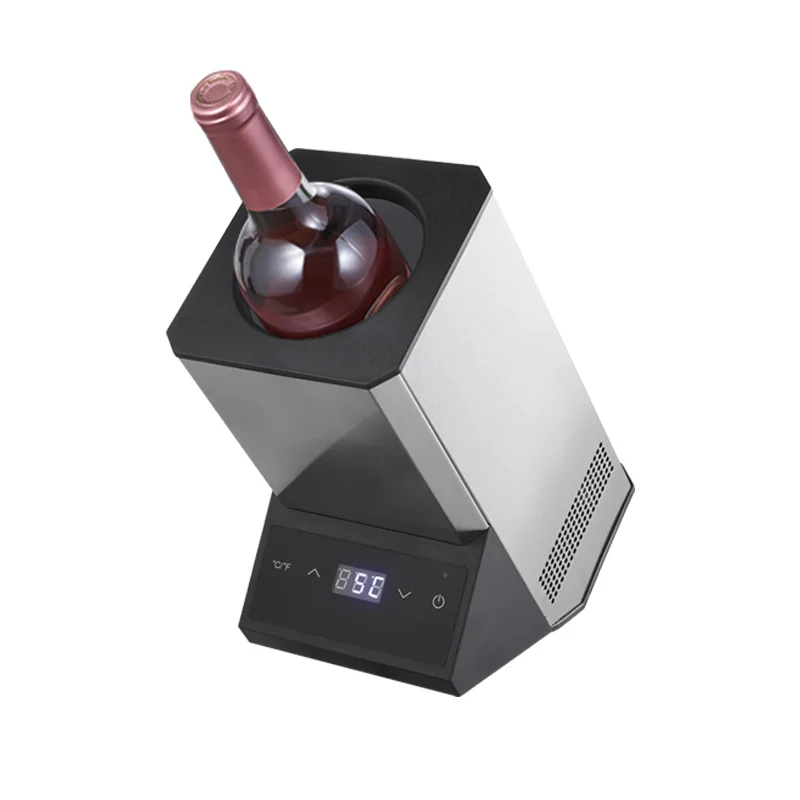 Adjustable Temperature Stainless Steel Electronic Wine Chiller, Rapid Cooling Red Wine Cooler for Home Bar Use
