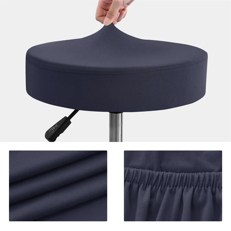 1/2pcs Elastic Round Stool Covers Solid Color Bar Chair Covers All Inclusive Rotating Dining Chair Slipcovers for Banquet Hotel