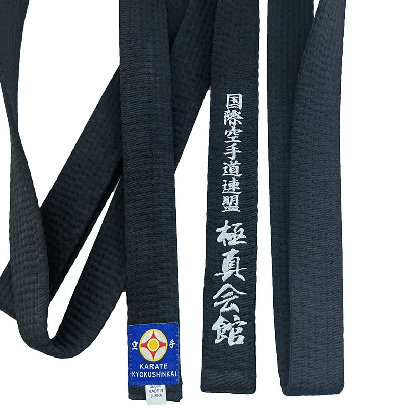 Kyokushin-Cinturón negro de Karate bordado, artes marciales japonesas, deportes, IKF Club, decoraciones de poliéster, nombre personalizado, ancho de