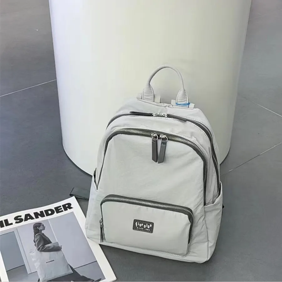 FIDO DIDO 2025 신상 심플하고 세련된 백팩 학생용 백팩 방수 벨트 키체인 하드웨어 지퍼 정품 2537