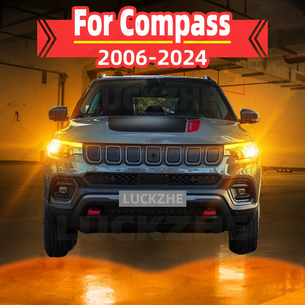 2pcs Led Rear Turn Signal Light For Jeep Compass MK49 2006-2014 2015 2016 2017 2018 2019 2020 2021 2022 2023 2024Front Indicator