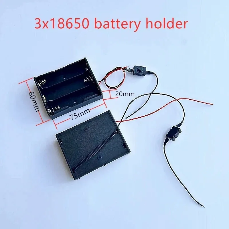 10 szt. DIY 18650x 1 obudowa baterii z przyciskiem przełącznika linka ołowiana pojedynczą sekcję 3.7V DIY Power Bank etui na baterie