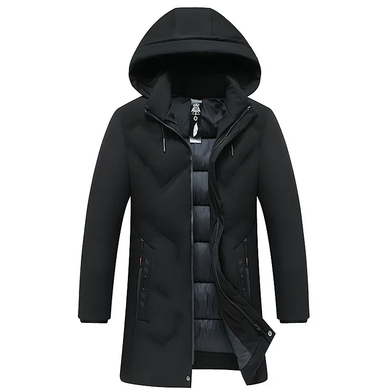 

Men's Thicken Outwear Parkas Top Quality New Clothing Fashion Brand Hooded Casual Fashion Long Jackets Winter Windbreaker Coats