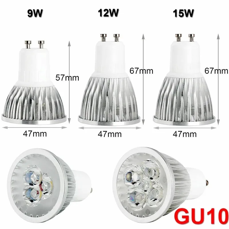 عالية الطاقة Lampada Led MR16 12 فولت GU10 E27 E14 GU5.3 9 واط 12 واط 15 واط Led Cob الأضواء الدافئة الأبيض/أبيض بارد MR16 12 فولت لمبة مصباح