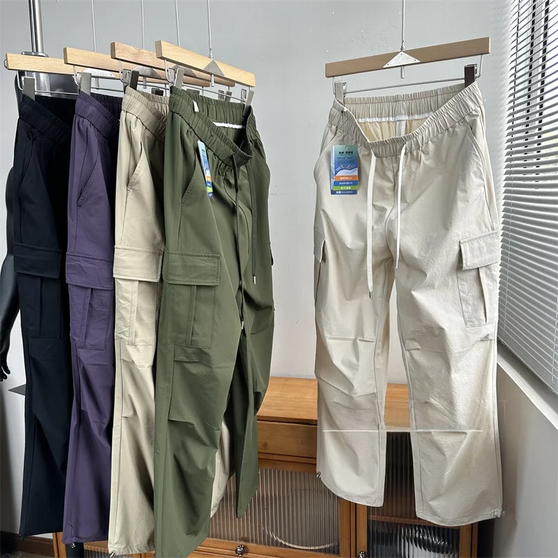 

Outdoor Men's Casual Pants Breathable Water-Resistant Wide Leg Workwear Sle Loose Fit Long Trousers Replacement Model