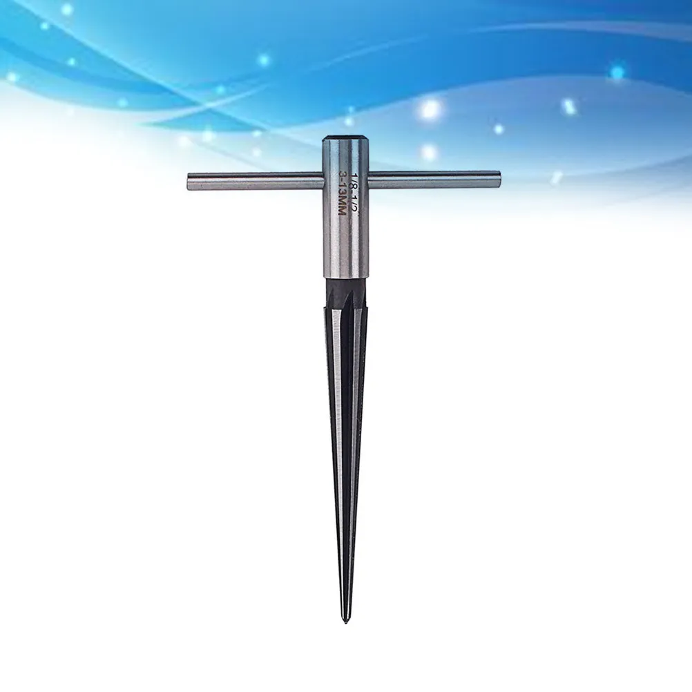3-13Mm R141 6 Fluted T Handle Reamer High Carbon Steel Taper Reaming Tool for Guitar Luthier Woodworking Chamfer Sink Holes