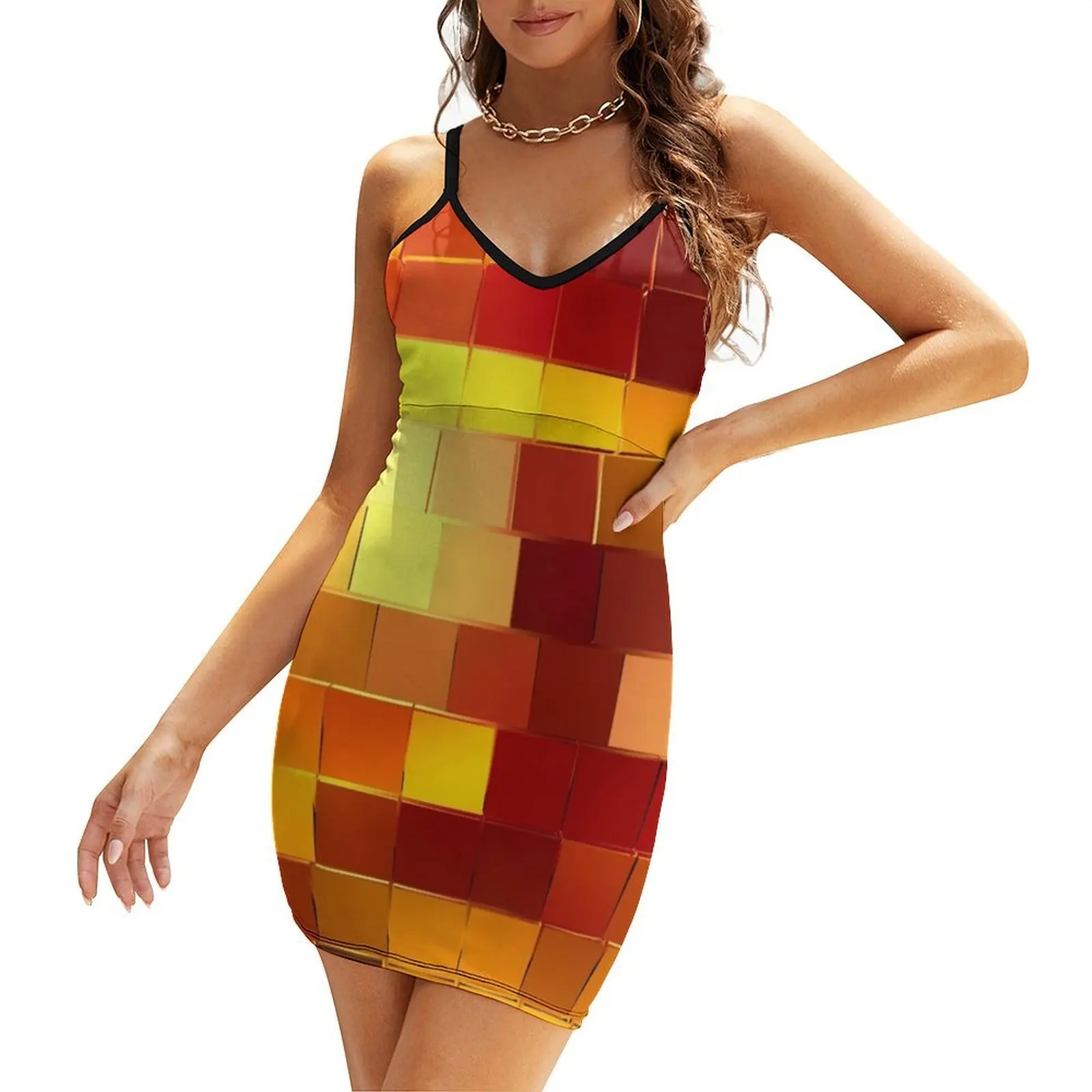 

Gold Disco Ball Sling Dress Aesthetic clothing dress for women summer women's dresses luxury evening dresses women