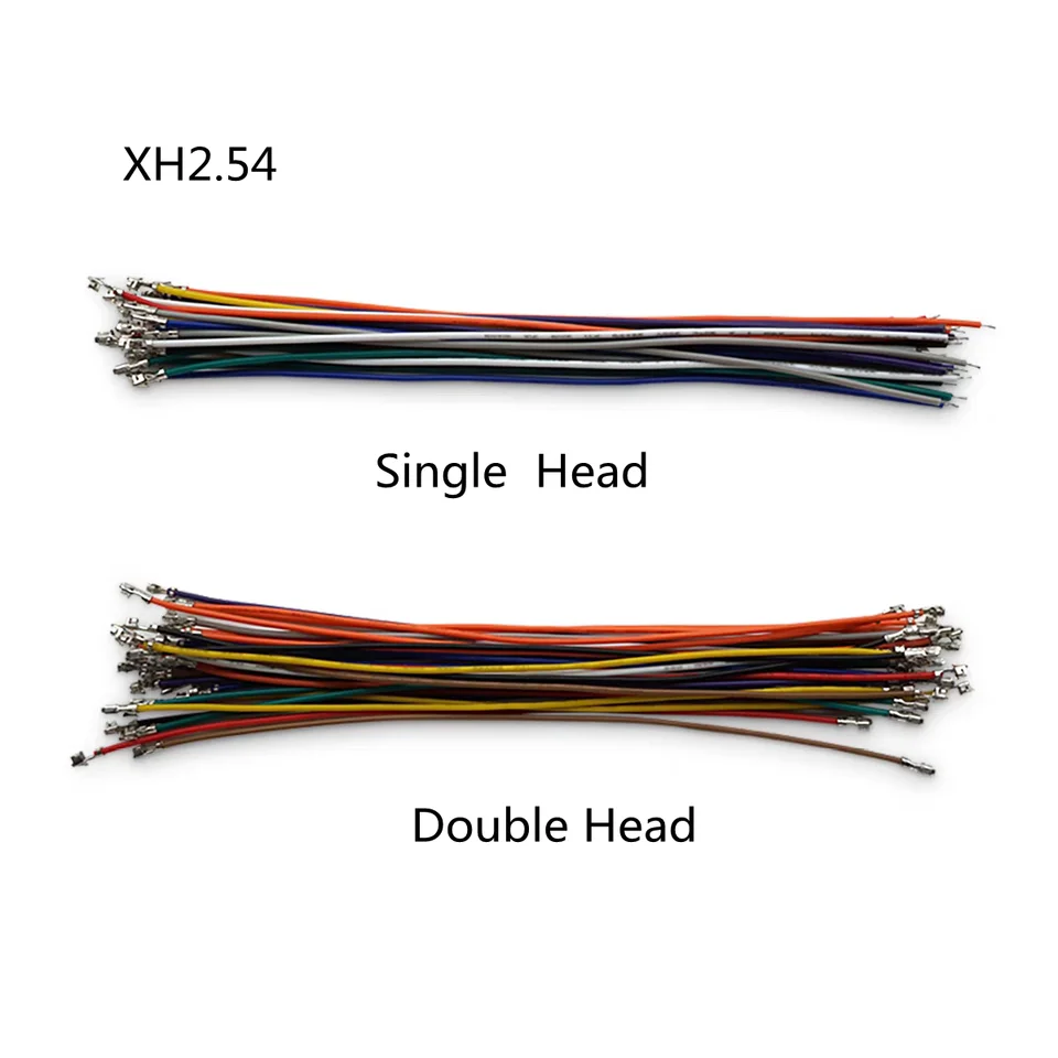 100 Piezas SH/JST/ZH/PH/XH 1.0/1.25/1.5/2.0/2.54mm Terminal de Crimpado de Cabeza Simple/Doble Cable Electrónico de PVC 10/20/30cm Sin Carcasa 4