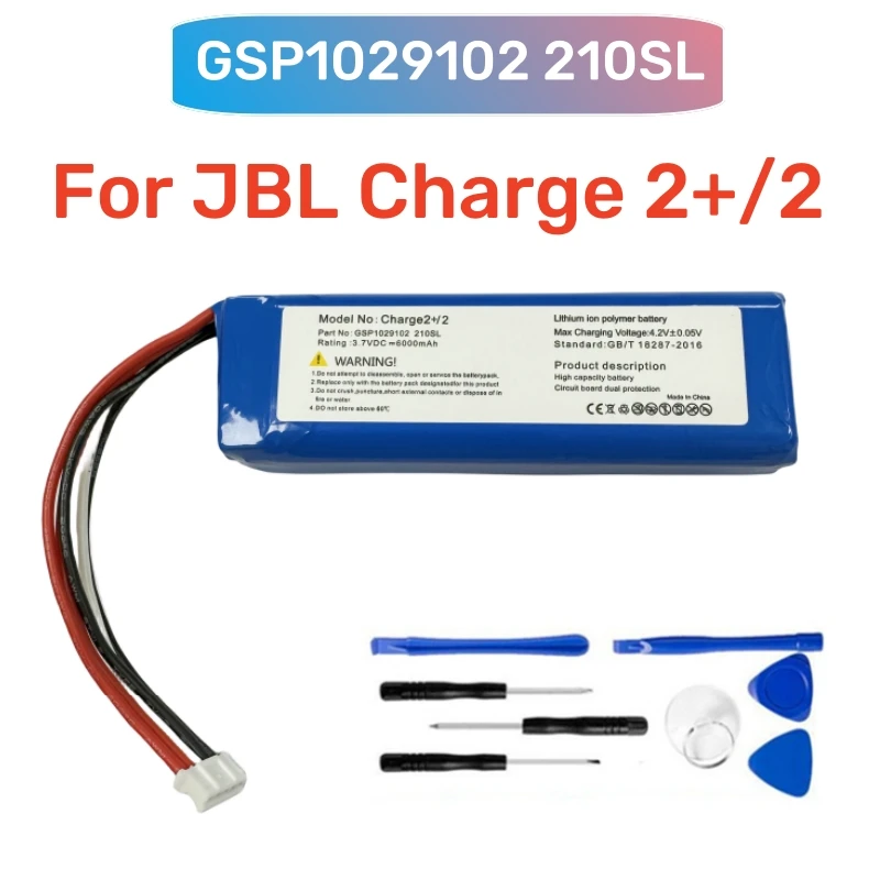 3.7V 6000mAh Battery For JBL Charge 2+ Charge 2 Plus GSP1029102 MLP912995-2P Portable Bluetooth Speaker