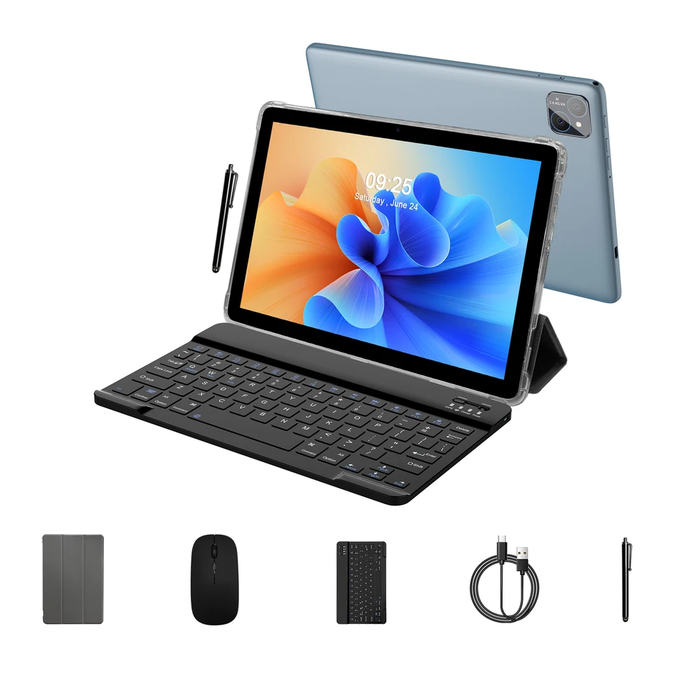 PRITOM Android 14 Tablet 10.1 Inch, 8GB(4+4 Expand) RAM + 128GB