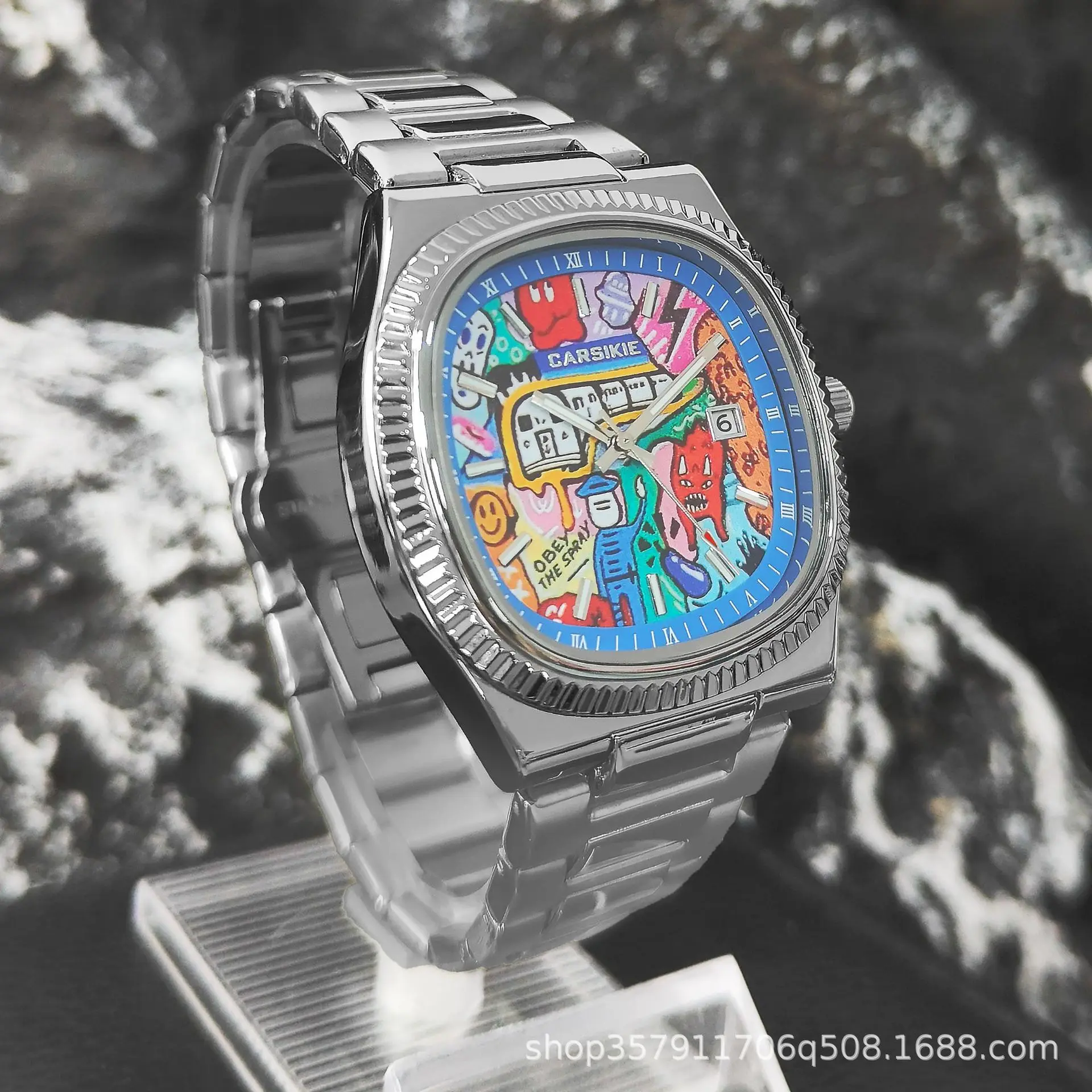 ساعة كوارتز رجالية كوميدية بقرص كرتوني علوي كاجوال للأعمال الرياضية من الفولاذ مقاومة للماء ساعة رياضية للرجال AAA ساعة رجالية Relogio