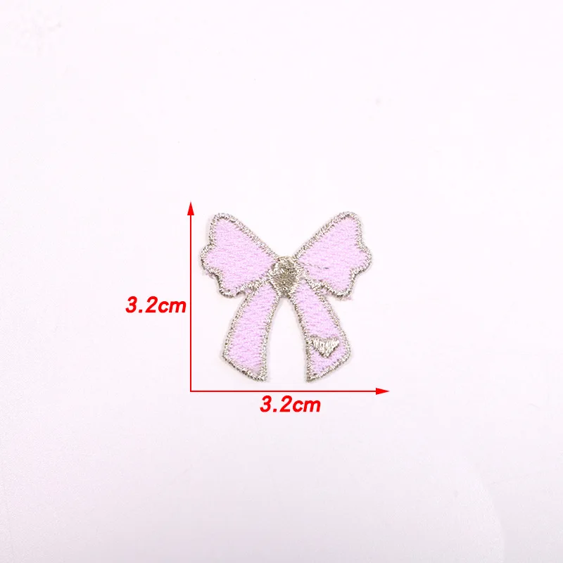 30PCS Mini Colorful Golden Bow Embroidery Patch DIY Clothing Shoe Hat Hairpin Decorative Embroidered Cloth Stickers