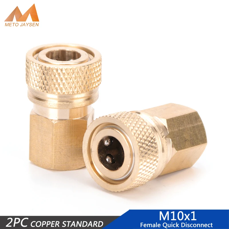 2pcs M10 Thread Quick Release Couplings Disconnect 8mm Air Refilling Coupler Sockets Copper Quick Connectors Releasing Fittings