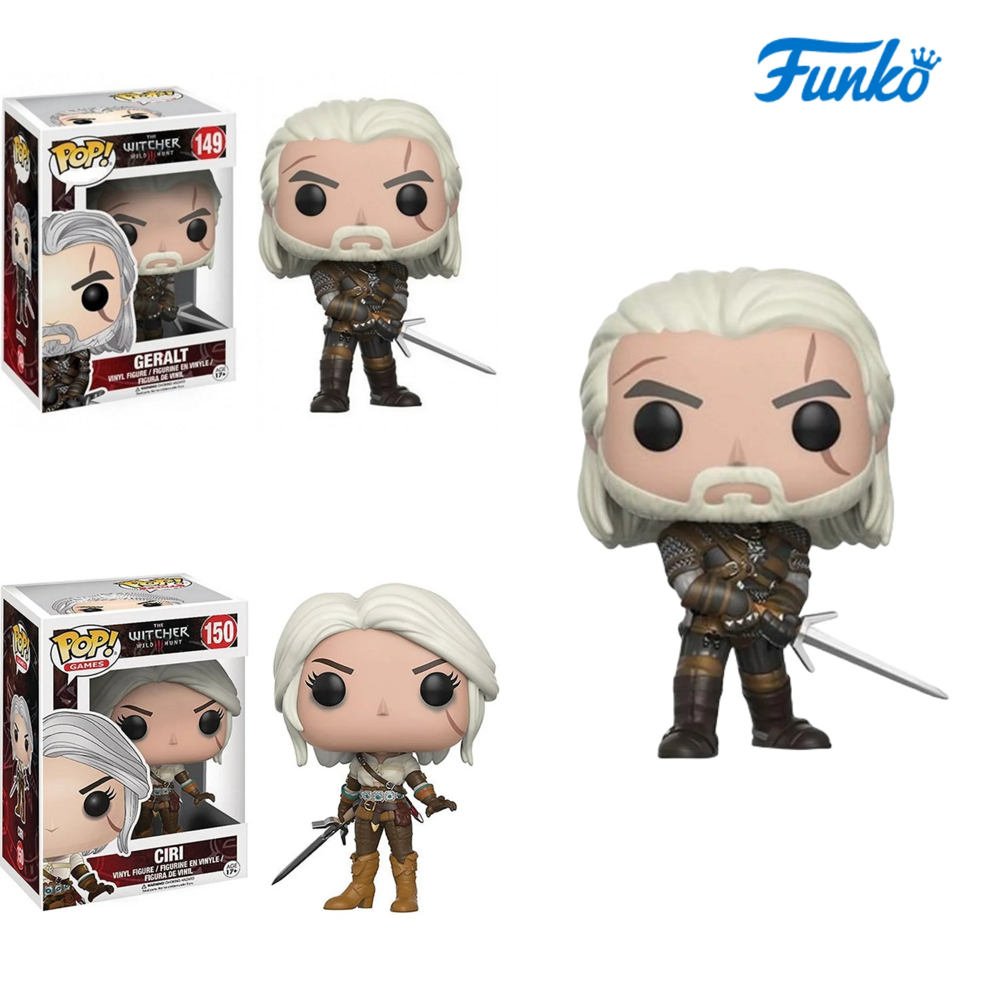 The Witcher 3 Wild Hunt Figures White Wolf Geralt Cirilla Demon Hunter Vinyl Figurine Collect Desktop Decoration Model Toy Gift