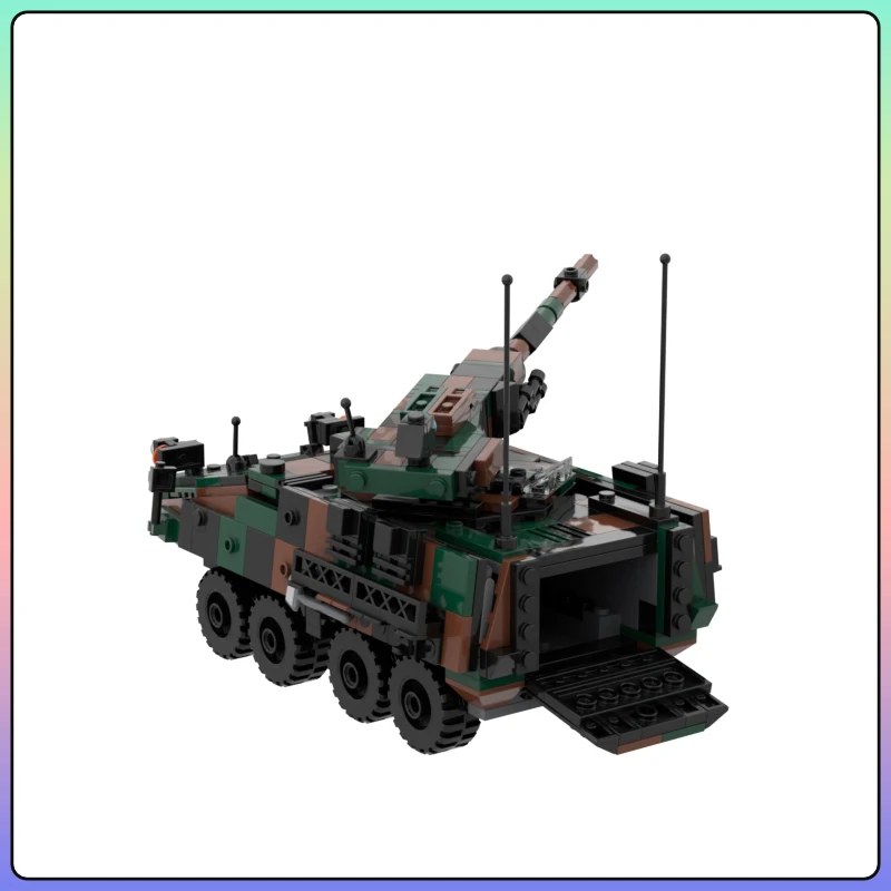 Military Series MOC Land Force Stryker M-1128 Armored Vehicle With Motor Gun Building Block Set DIY Boy Toys Christmas Gifts