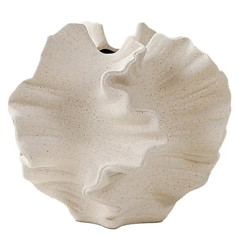 

AEE2-Коралловая ваза, контейнер для скандинавского искусства для цветов, ваза для пампасной травы, гостиная, настольная центральная часть, декор кремово-белого цвета B, легко