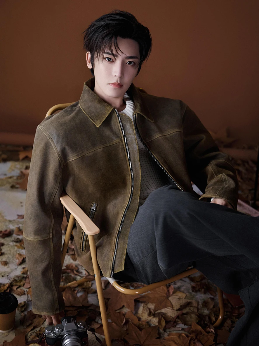 

Коричневая кожаная куртка мужская, универсальная, стильная, для делового и повседневного образа, молодежная, модная, брендовая, высококачественная кожа