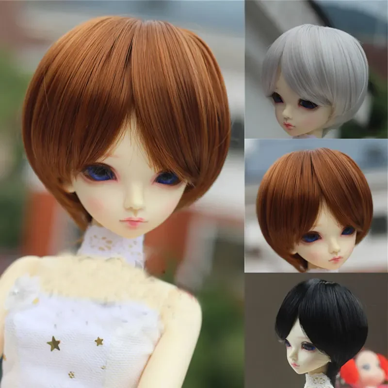 BJD doll wig men's and women's short hair 1/3 1/4 1/6 1/8 uncle handsome short straight hair temperament false hair