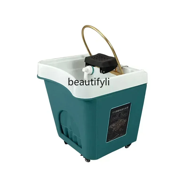 

ss newMovable Shampoo Basin Head Therapy Machine Supporting Massage Couch Facial Bed Fumigation Water Circulation Shampoo Machin