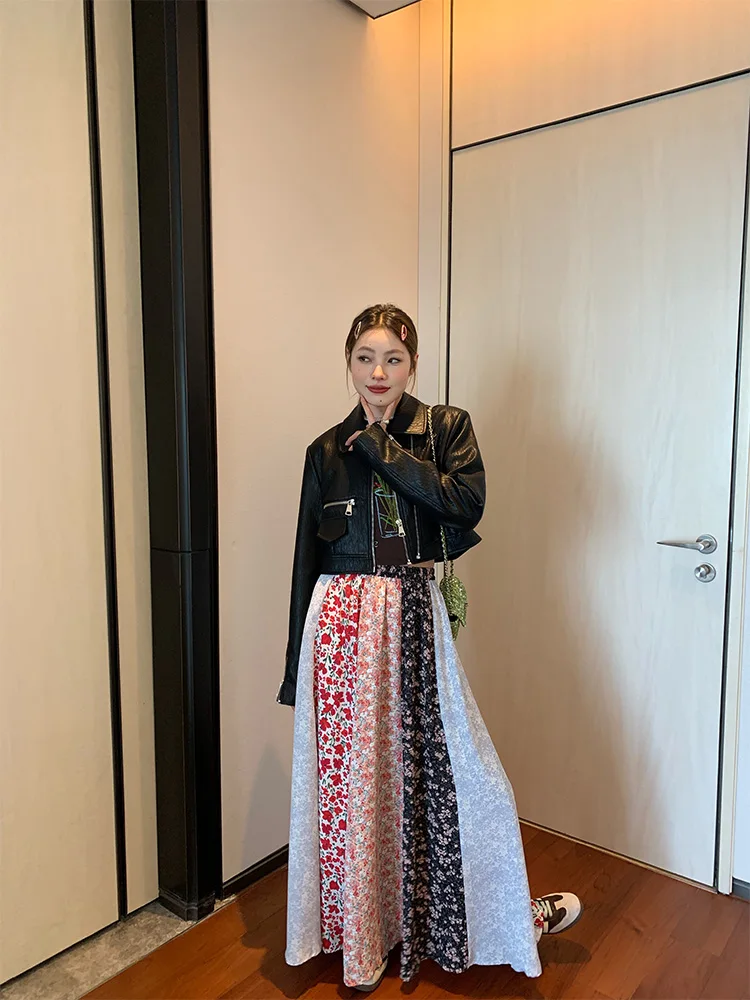 Bla ort Biker Sle Leder Jaet Damenmantel Design Sensation Kleine Größe Fem Oberbekleidung PU-Leder Long Sve Reißverschluss