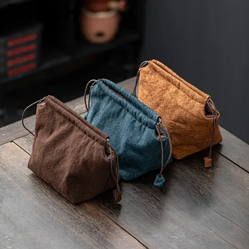Creative Travel Portable Tea Pot Storage Bag Thickened Solid Color Japanese Tea Cozies Storage Bag Tea Set Accessories LF394
