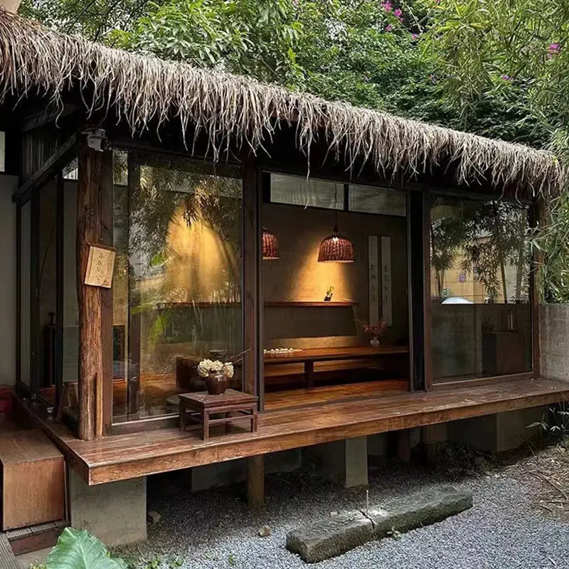 Preservative wood villa courtyard landscaping agritainment yard outdoor chalet house