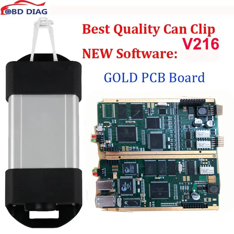 Top qualité peut attacher l'interface de Diagnostic de voiture OBD2 Scanner canclip V216 avec AN2131QC outil de Diagnostic de voiture à puce complète pour Renault