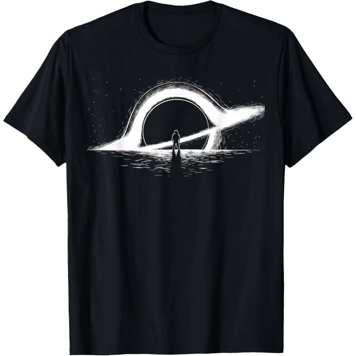 Funny Black Hole Physics Astronaut T Shirts Men Humor Science Space Universe Star Tee Short Sleeve Unisex Loose Clothing