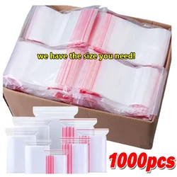 100-1000Pcs Small Zip Lock Plastic Bags Transparent Bag Reclosable Vacuum Storage Bag PE Clear Bag Ziplock Food Storage Zip Bags