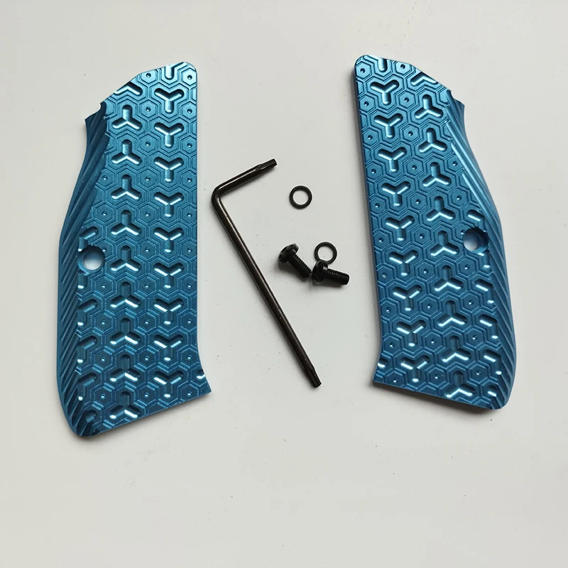 4 Colors Aluminum CZ75 Handle Grips With Screws T8 Torx Key O Rings for CZ 75 Full Size, SP-01 Series Shadow 2 75B BD DIY Making view 3