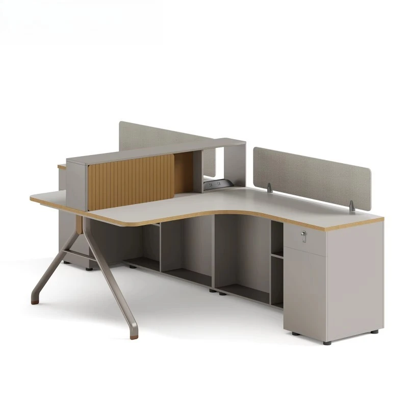 

Modern Ergonomics Single L-Shaped Office Workstation High Partition Corner Staff Desk with Locker Easy to Assemble