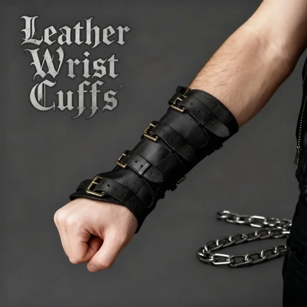 medieval-knight-armor-wrist-guards-punk-rock-leather-bracers-renaissance-faire-costume