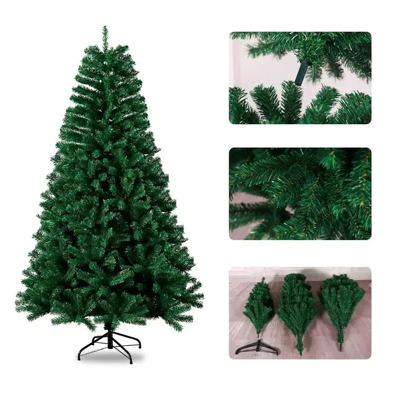 PVC Large Artificial Christmas Tree 150/180/210CM Encryption Green Tree Christmas Decoration Party Hotel Scene Outdoor Decor